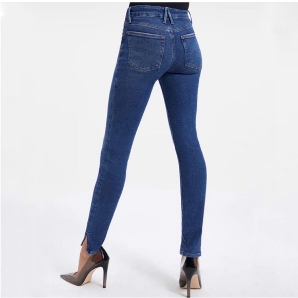 Good American High Waisted Good Legs Twisted Slit Jeans in Indigo size 4/27 - Picture 15 of 15